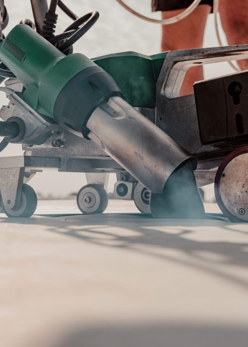 Automatic Welder for welding TPO and PVC sheets in roofing.